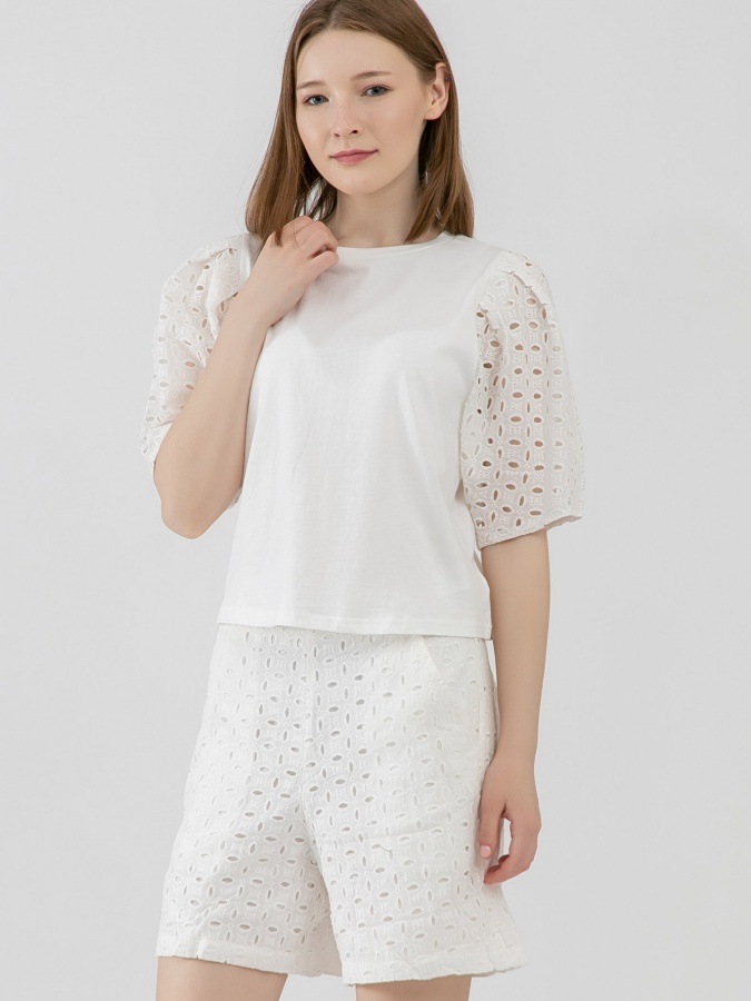 Bluzka qisqa qisma oq S  SS23WES235