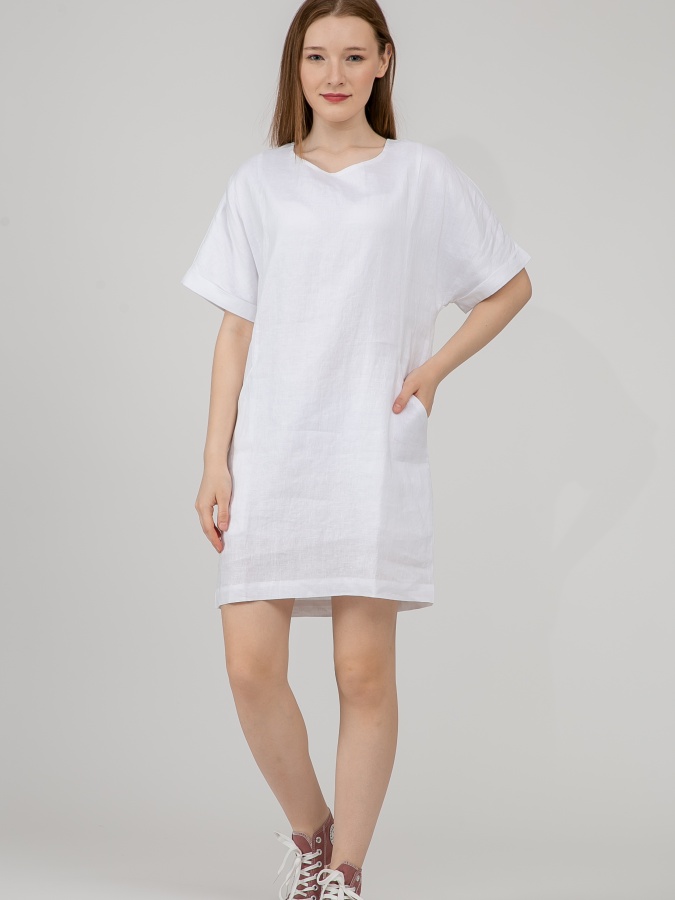 Платье короткий рукав White S SS23WES070