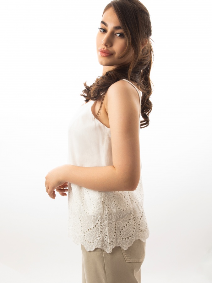 Топ без рукавов White S SS23WES156