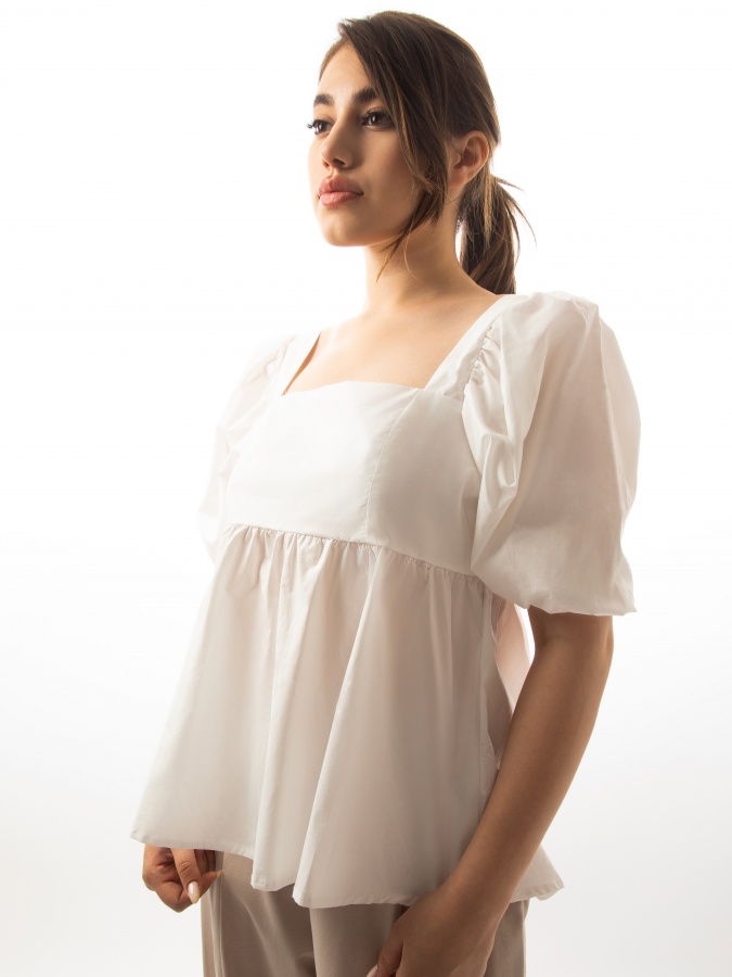 Bluzka qisqa qisma oq L  SS23WES239
