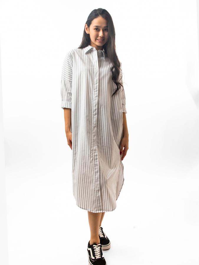 Платье длинный рукав White M SS23WES299