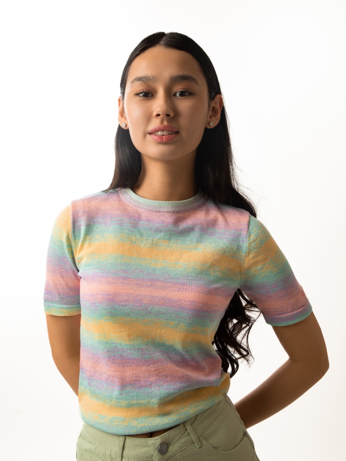 Ayollar jumper qisqa qisma pushti S  SS23WES415