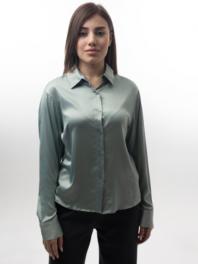 Ayollar ko'ylak uzun yengli yashil XL  SS23WES266