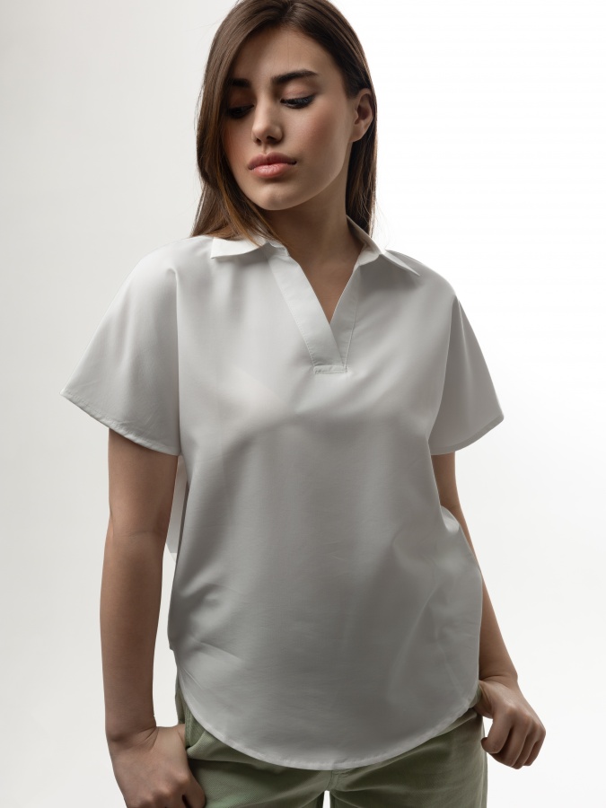 Блуза короткий рукав White S SS23WES300