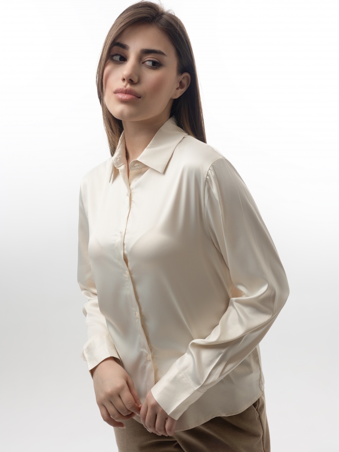 Женская рубашка длинный рукав Whisper White M SS23WES266
