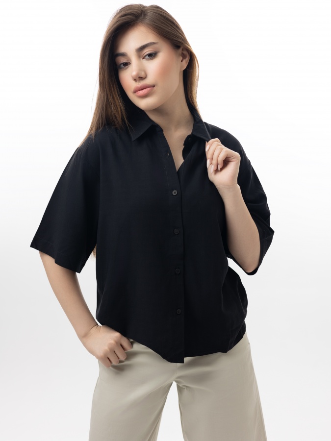 Ayollar ko'ylak qisqa qisma qora XL SS23WES269