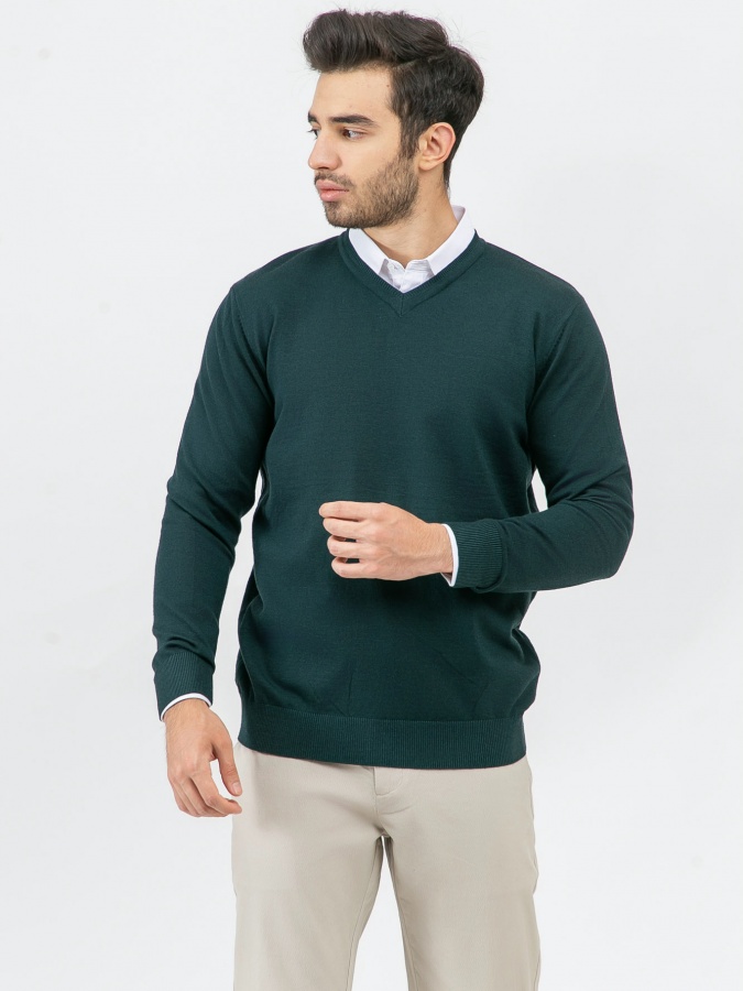 Jumper uzun yengli yashil M  AW23CA2N-29-18725