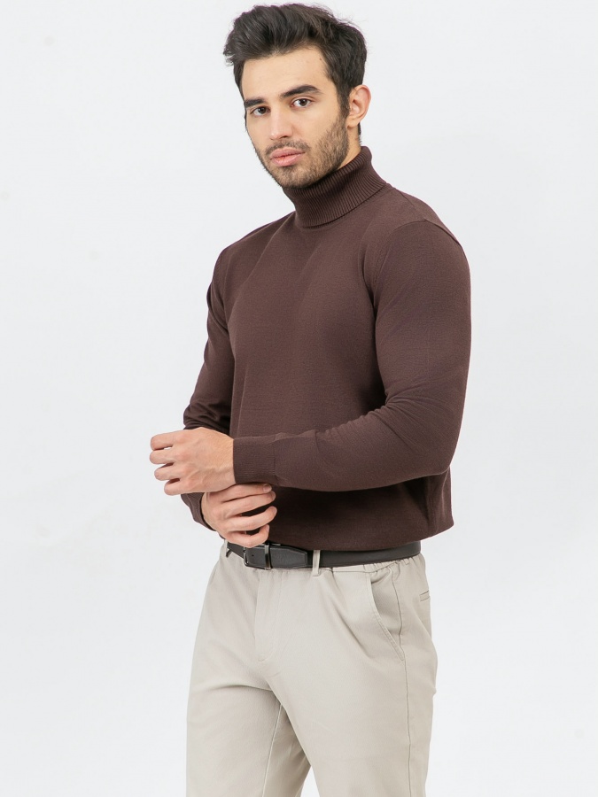 Jumper uzun yengli jigarrang XXL  AW23CA2N-29-18727