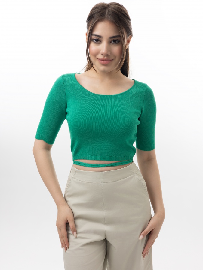 Ayollar jumper qisqa qisma yashil L  SS23WES419