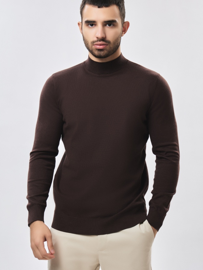 Jumper uzun yengli jigarrang XL  AW23CA2N-29-18726