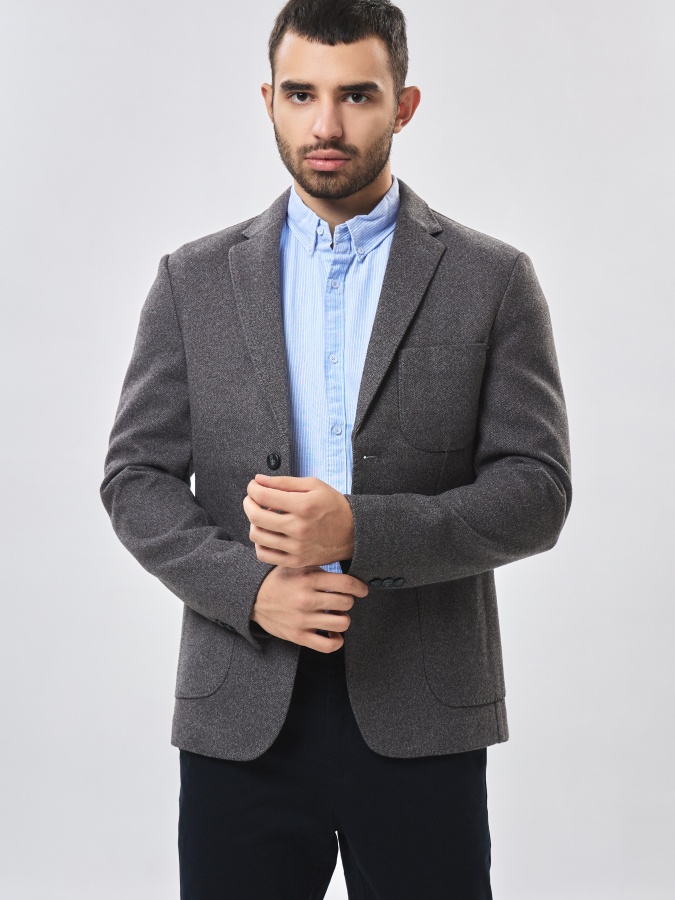 Blazer qisqa uzunligi Dark Grey 50  AW23CA2N-16-19123