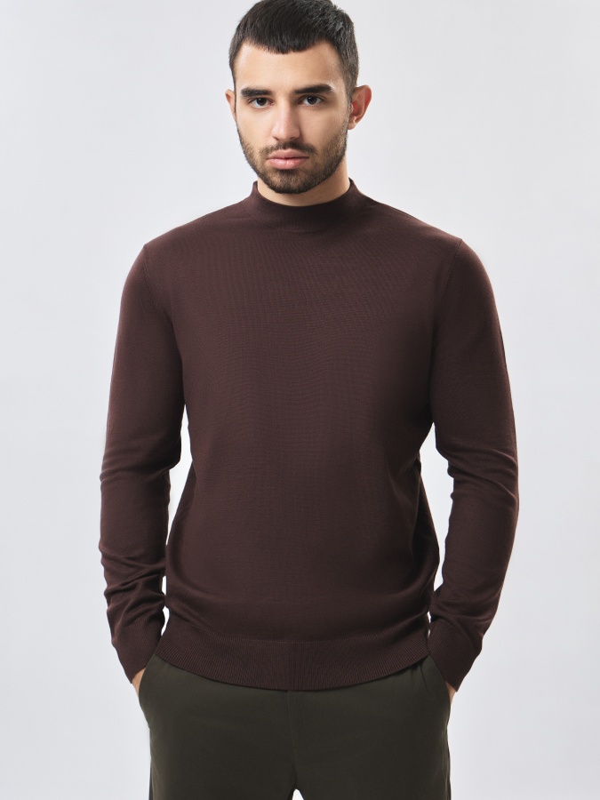 Jumper uzun yengli jigarrang XL  AW23CA2N-29-19114