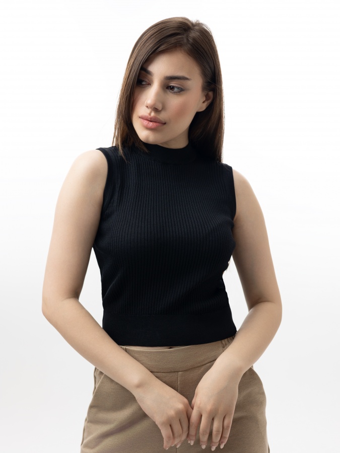 Топ без рукавов Black L SS23WES418