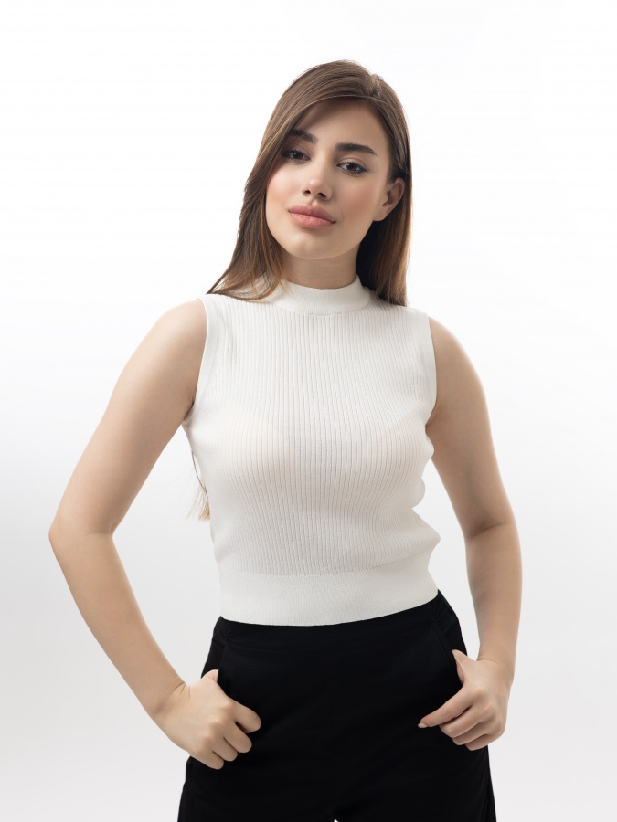 Топ без рукавов White XL SS23WES418