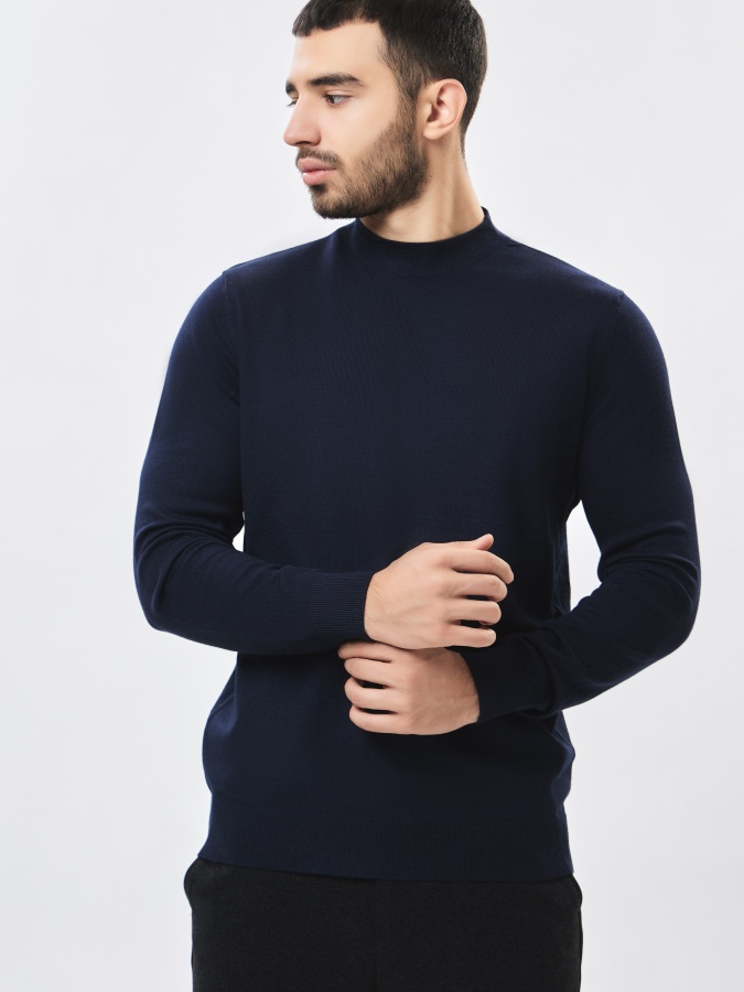 Jumper Navy s uzun qisma  AW23CA2N-29-19114