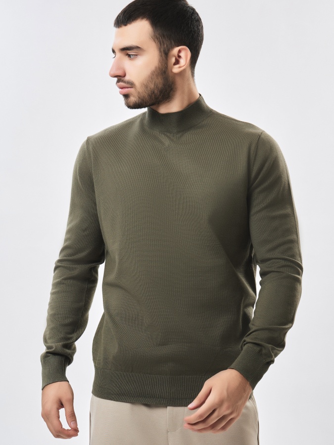 Jumper uzun qisma xaki L  AW23CA2N-29-18726