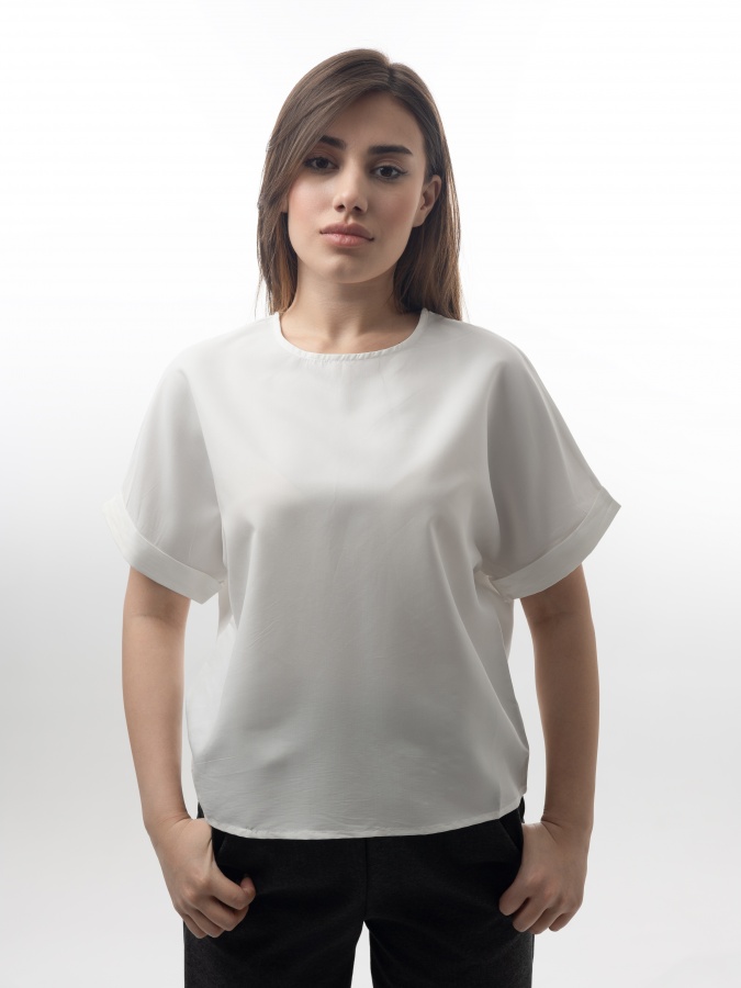 Блуза короткий рукав White L SS23WES296