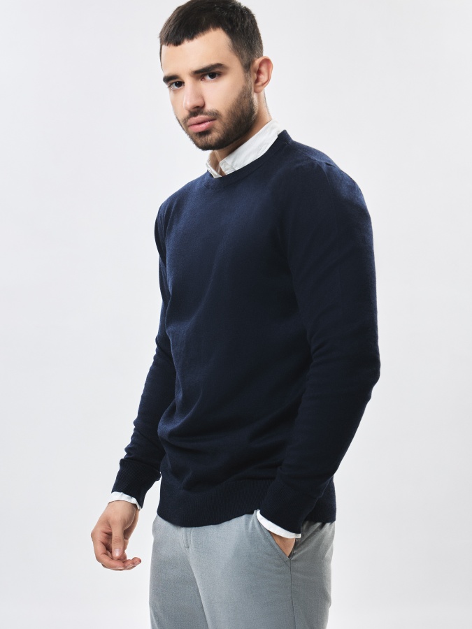 Jumper Navy s uzun qisma  AW23CA2N-29-19111