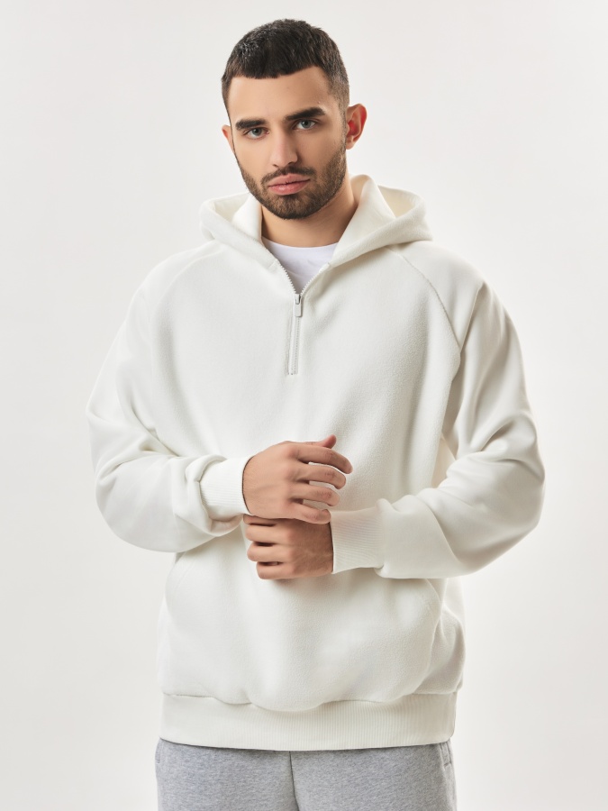 Sweatshirt qisqa uzunlikdagi oq S  AW23CA2N-2-19211