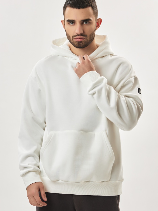 Sweatshirt qisqa uzunlikdagi oq M  AW23CA2N-2-19237