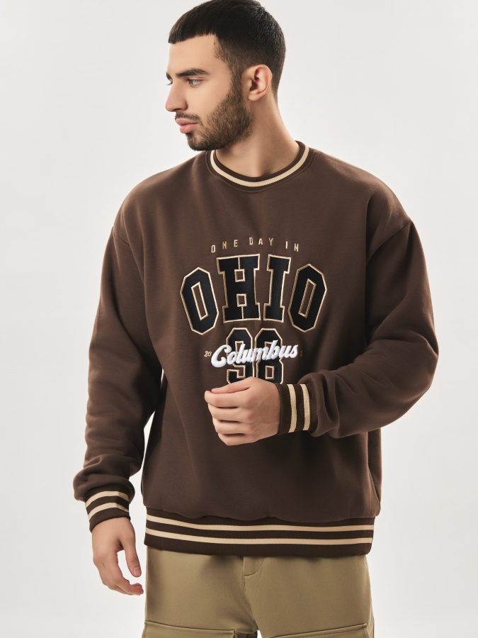 Sweatshirt qisqa uzunligi jigarrang S AW23CA2N-2-19341