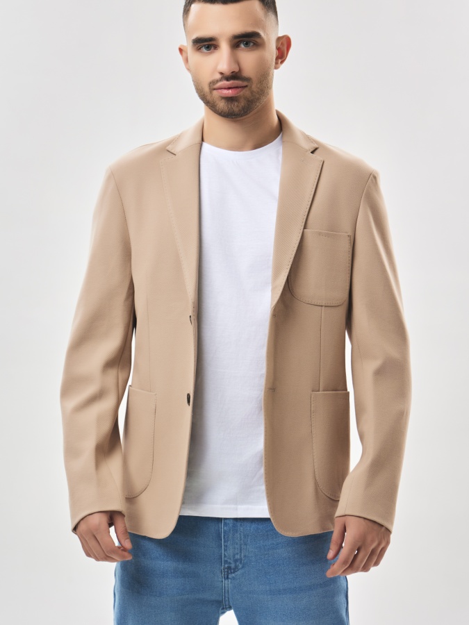 Blazer qisqa uzunligi Beige 48  AW23CA2N-16-19126
