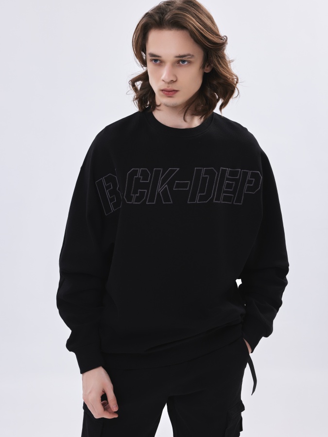 Sweatshirt qisqa uzunligi qora L AW23CA2N-2-19225