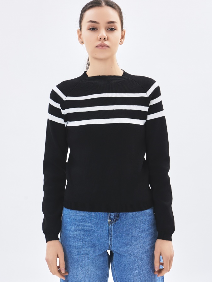 Женский джемпер длинный рукав Black L AW23WKN-30011