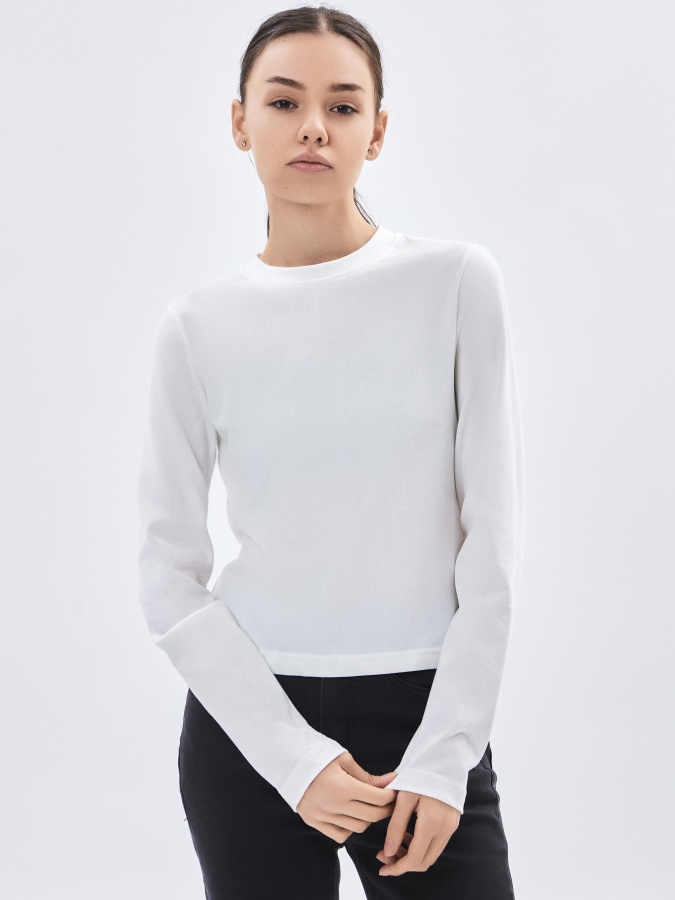 Женская футболка длинный рукав White XL AW23WBS-27016