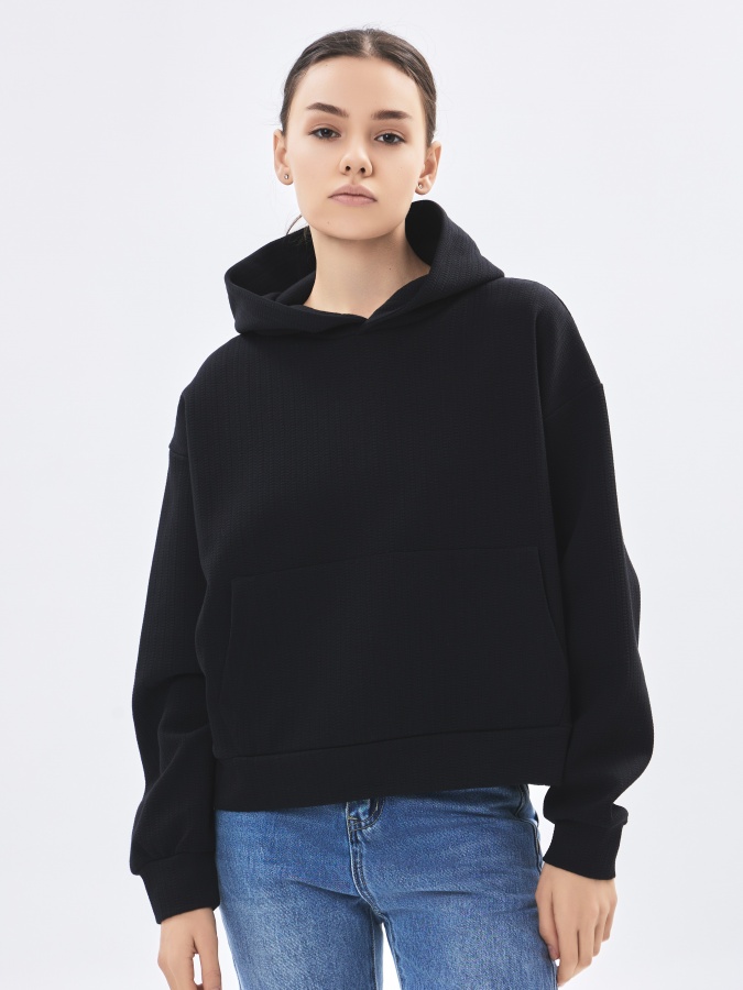 Qora L ayollar hoodie  AW23WBA-52051