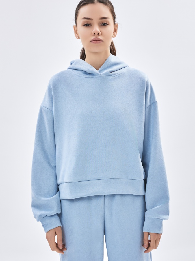 Женское худи Light blue XL AW23WBA-52055