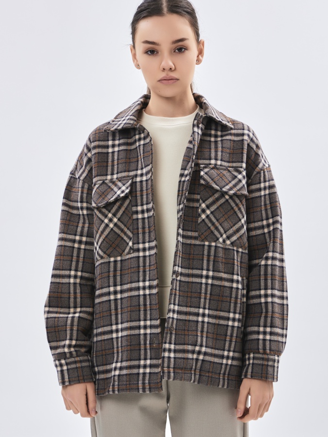 Женское пальто короткая длина Beige L AW23WYN-24007