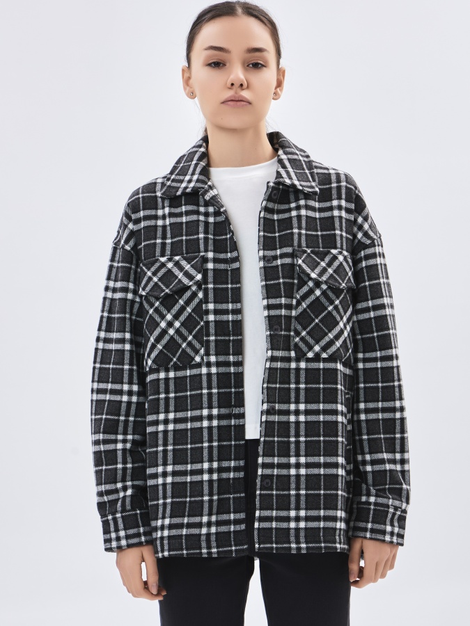 Женское пальто короткая длина Dark Grey S AW23WYN-24007