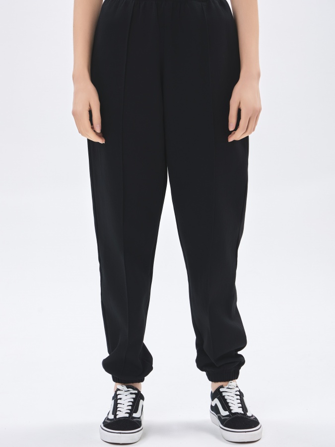 Qora XXL ayollar joggerlari  AW23WBA-52036