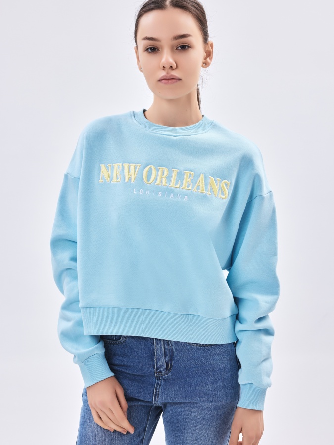Женский свитшот Blue S AW23WBA-52031