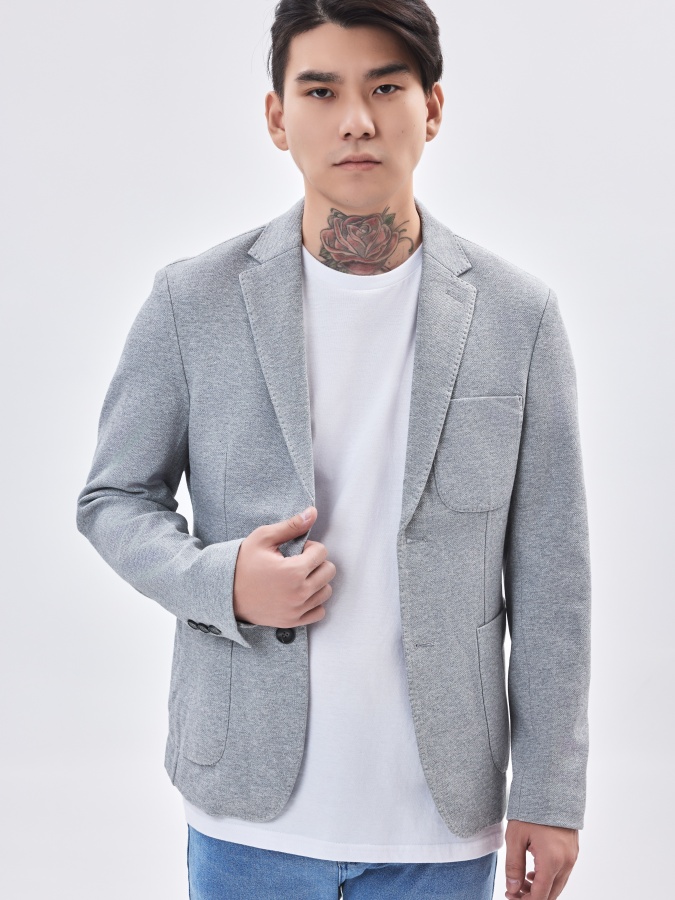 Blazer qisqa uzunligi Grey 52  AW23CA2N-16-19126