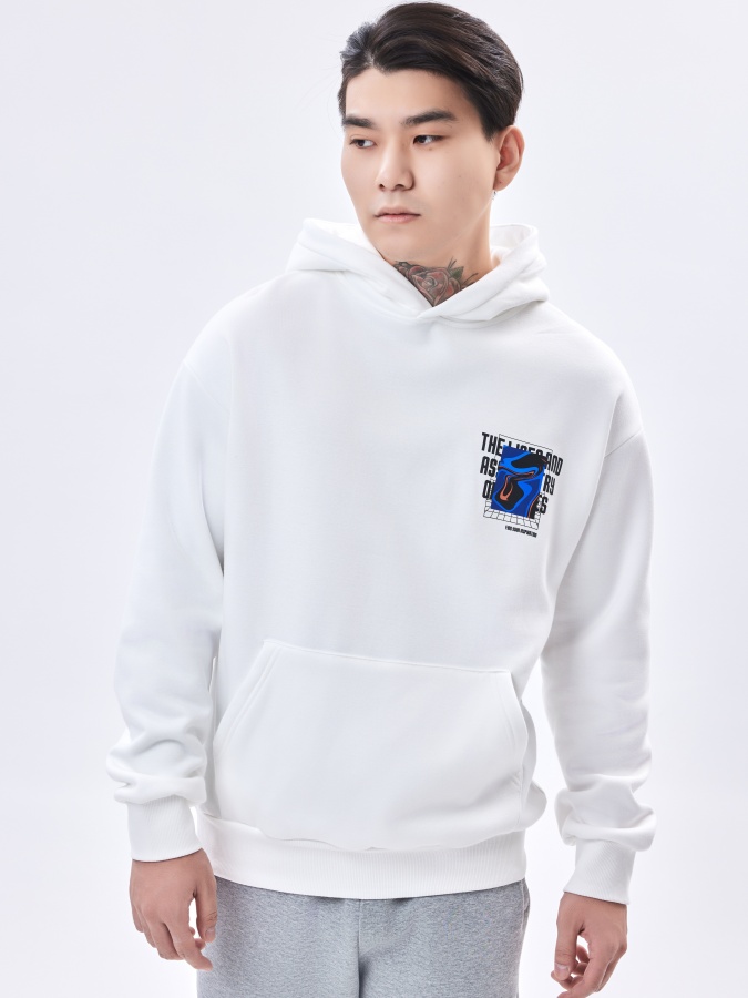 Sweatshirt qisqa uzunlikdagi oq S  AW23CA2N-2-19523