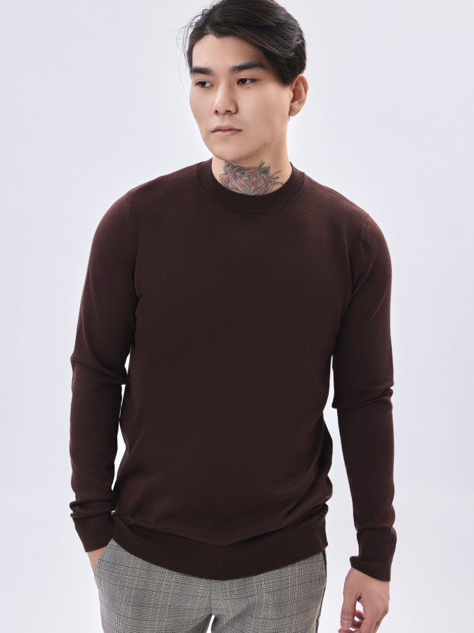 Jumper uzun yengli jigarrang XL  AW23CA2N-29-19037