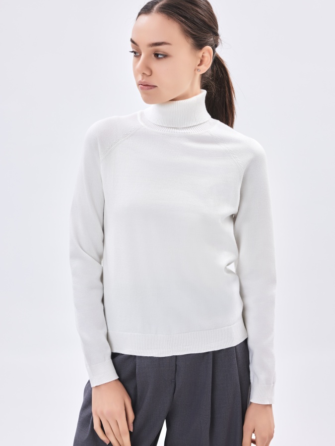 Oq M ayollar jumper uzun qisma  AW23WKN-30010