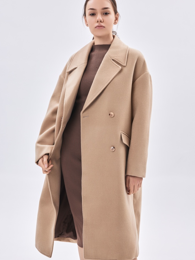 Ayollar paltosi uzun uzunligi Camel M  AW23WES-21005