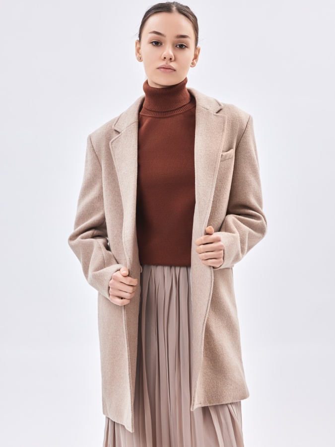 Ayollar paltosi o'rtacha uzunligi Beige M  AW23WES-21008