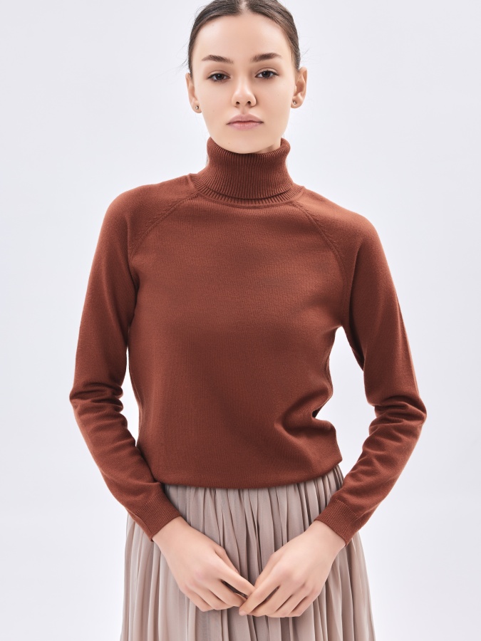 Clay Brown S ayollar jumper uzun qisma  AW23WKN-30010