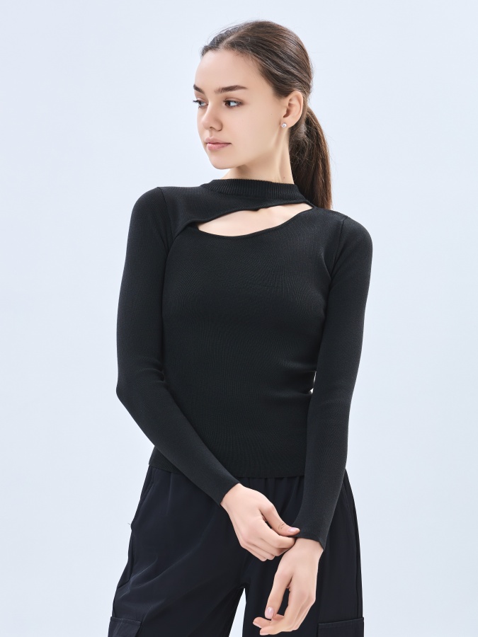 Женский джемпер длинный рукав Black XL AW23WKN-30090