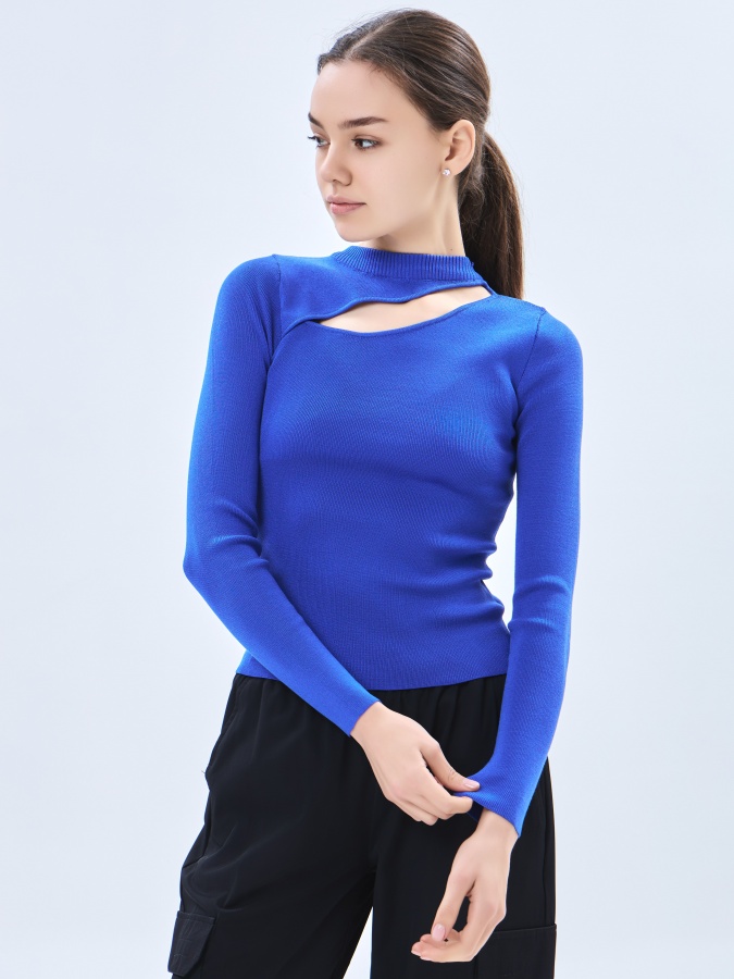 Electric Blue XL ayollar jumper uzun qisma  AW23WKN-30090