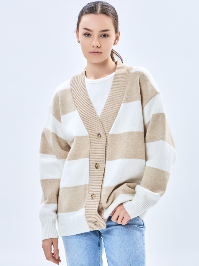 Женский кардиган Beige S AW23WKN-30044