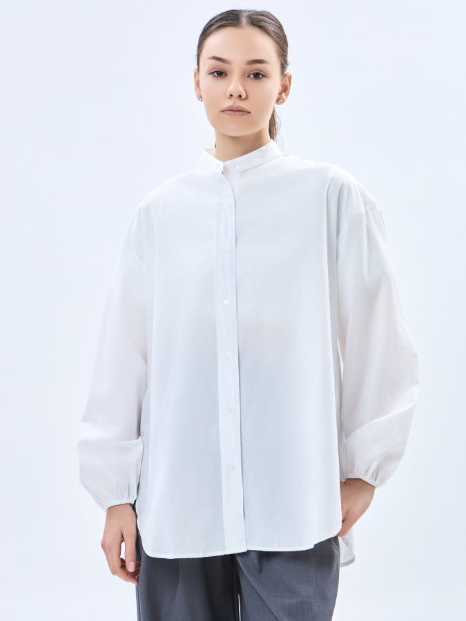 Женская рубашка длинный рукав White XL AW23WBS-27006