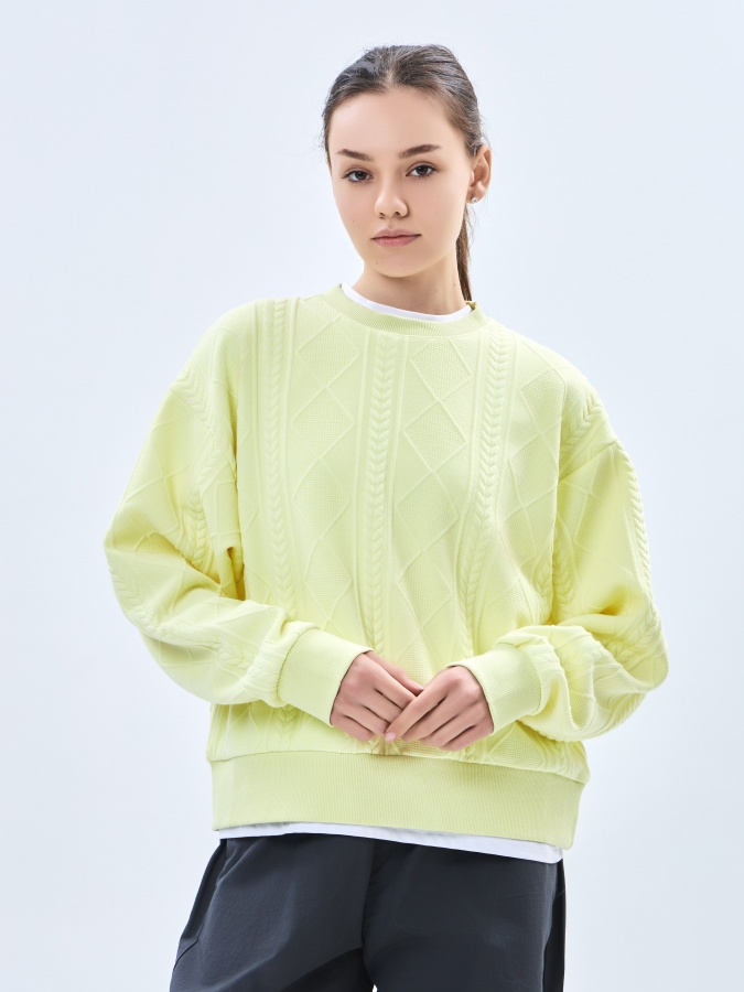 Женский свитшот Yellow M AW23WBA-52054