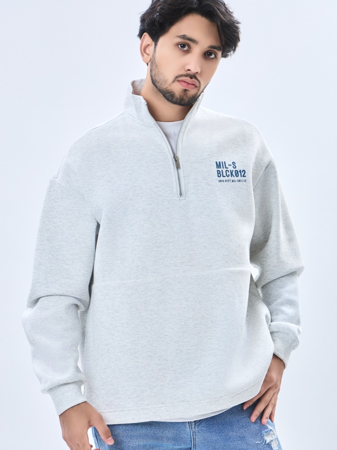 Sweatshirt qisqa uzunligi Grey M  AW23CA2N-2-19536