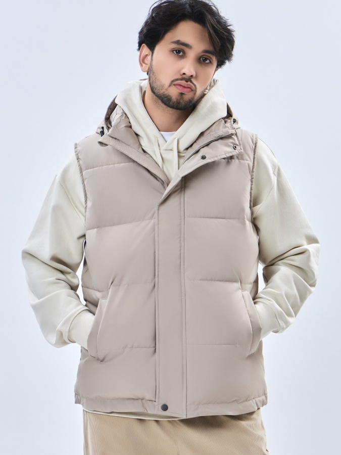 Yelek qisqa uzunligi Beige M  AW23CA1N-32-19145