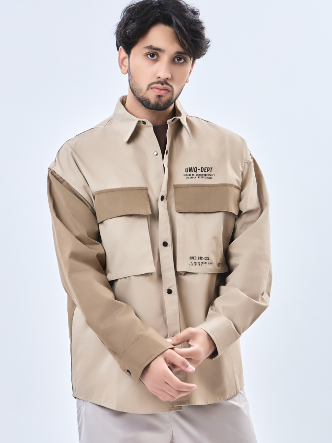 Beige l uzun yengli ko'ylak  AW23CA2N-19-19267